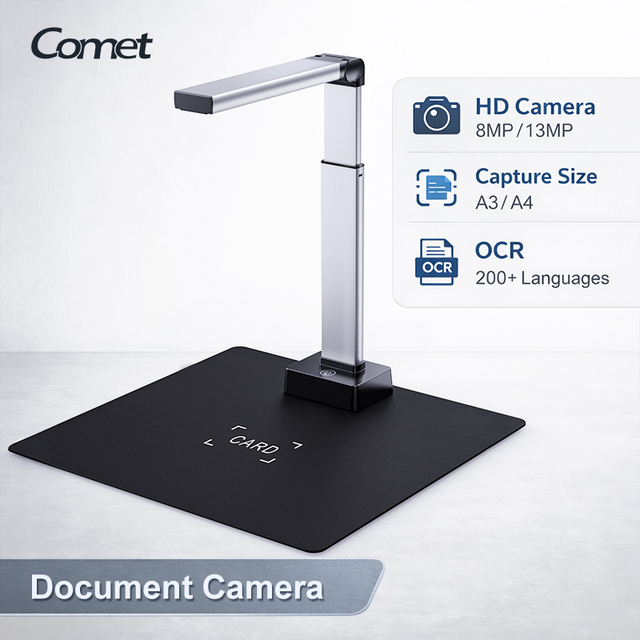A3 CMOS Document Camera with 13MP Book Scanner OCR Auto Focus USB LED Office Library Stock