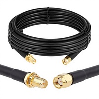 XRDS -RF RP-SMA Macho a RP-SMA Hembra, Cable Coaxial RG58 de 10 Pies para Antena WiFi, Router LAN, Adaptador de Tarjeta de Red Inalámbrica (China)