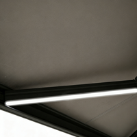 Auvent rétractable à cassette complète Guba motorisé avec télécommande, en alliage d'aluminium et acrylique, extensible jusqu'à 6 m, résistant au vent et anti-UV