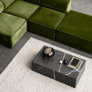 Italy <span class=keywords><strong>Nero</strong></span> MARQUINA không đối xứng plinth nhóm Bàn cà phê hữu cơ góc hình thức đá cẩm thạch tự nhiên cho đồ nội thất - Product Image 1