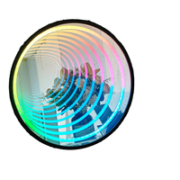 Miroir infini de qualité professionnelle, style moderne, enseigne au néon sur le mur du miroir magique du bar