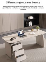 Bureau de direction moderne et minimaliste de style italien, conçu par des designers, avec finition brillante, table de consultation, bureau informatique pour le secteur médical