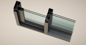 Puerta Corredera de Aluminio de Doble Vía Sin Aislamiento GADE101 Premium para Entrada Interior de Edificios Comerciales - Product Image 3
