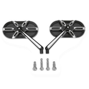 Espejos retrovisores laterales forjados con corte de contraste CNC universal para motocicleta Harley Touring Dyna Softail <span class=keywords><strong>Sportster</strong></span> 883 <span class=keywords><strong>1200</strong></span> - Product Image 1