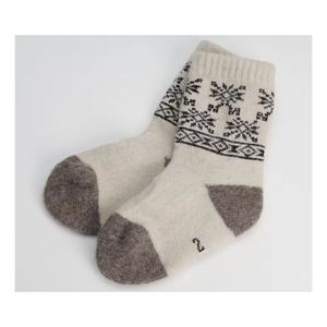 Tất len ​​cừu trẻ em Tất mùa đông cho trẻ mới biết đi Thiết kế họa tiết 100% tự nhiên Mông Cổ mềm mại ấm áp Bông tuyết MN MONECO - Product Image 1