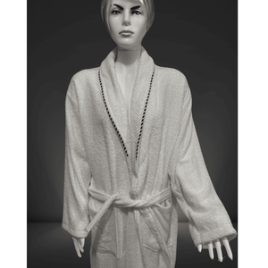 Bata de Baño para Mujer 100% Algodón de Secado Rápido, Color Blanco Sólido, Estilo Kimono Clásico, Artículos de Baño - Product Image 2