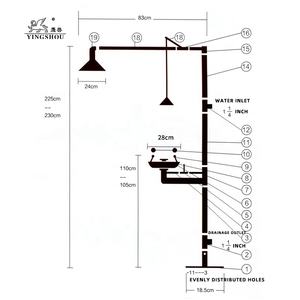 Ducha de seguridad equipada con pedales de acero inoxidable de gran tamaño ducha de emergencia y lavado de ojos - Product Image 5