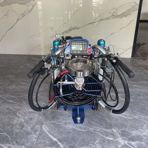 <span class=keywords><strong>Machine</strong></span> de marquage routier sans air à poussée manuelle, bi-composants, avec application de mélange interne, moteur à essence et pompe haute pression - Product Image 1