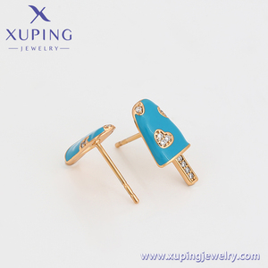 A00904805 xuping gioielli all'ingrosso estate essenziale blu ghiacciolo gelato orecchini placcati oro 18 carati - Product Image 2