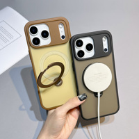 Support d'anneau en métal rotatif à 360 ° étui de téléphone robuste peau mate couverture de téléphone magnétique personnalisée pour iPhone 14 16 15 Pro Max 17 étuis d'air