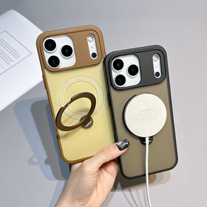 360 ° Xoay Vòng Kim Loại Đứng gồ ghề trường hợp điện thoại Matte Skin Magnetic điện thoại Bì<span class=keywords><strong>a</strong></span> tùy chỉnh cho iPhone 14 16 15 Pro Max 17 không khí trường hợp - Product Image 3