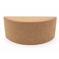 Bloque de Yoga Semicircular Ecológico Reciclado LADYGLOW, Bloque de Corcho Redondo de Medio Círculo con Logotipo Personalizado, Bloque de Equilibrio de Corcho para Yoga