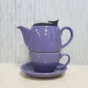 Théière de voyage moderne en céramique rouge sans plomb de 600 ml (20 oz) avec couvercle en acier inoxydable et infuseur extra-fin pour thé en vrac et café - Product Image 5