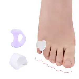 Separador de dedão em gel, para pequeno dedo do pé endireitador varo, almofadas de fixação, ortose do dedo pé, anel corretor de valgo