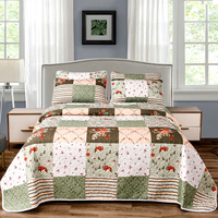 Ensemble de literie personnalisable en 3 pièces, 100% microfibre polyester, style américain, patchwork géométrique, écologique, 200TC