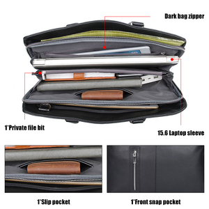 Nuova Borsa da Lavoro per Laptop e Conferenze, <span class=keywords><strong>Valigetta</strong></span> in Pelle da <span class=keywords><strong>Uomo</strong></span> <span class=keywords><strong>con</strong></span> Tasca Frontale <span class=keywords><strong>con</strong></span> Cerniera Verticale - Product Image 4