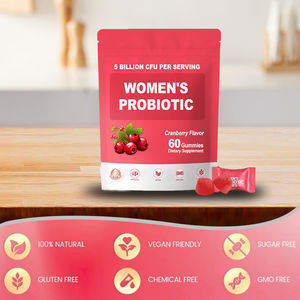 女性のためのビタミンプロバイオティクスガム1食分当たり5億CFUクランベリーフレーバー女性用 - Product Image 4