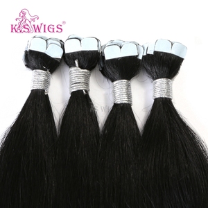 Extensiones de Cabello Humano K.SWIGS, Cabello Chino Remy Virgen con Cutícula Alineada, Cinta Adhesiva Invisible, Cabello Liso de Una Sola Capa, Duradero - Product Image 1