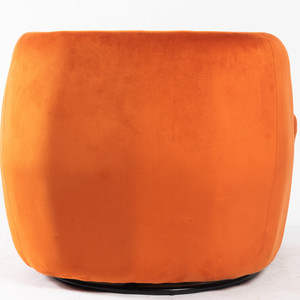 Sillón moderno de gran tamaño Sillón de terciopelo de color naranja francés y base giratoria - Product Image 6