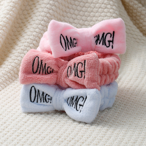 Wash <b>Face</b> Hair Holder Hairbands Soft Warm Coral Fleece Bow Ears Headband for Women Girls Turban Fashion Hair Accessories - Product Image 5