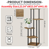 Étagère à fleurs en métal MDF à 5 niveaux personnalisée pour plusieurs plantes, porte-plantes d'angle haut, support pour plantes