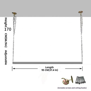Estante Doble para Ollas de Acero Inoxidable 304 Comercial, Estante Colgante de Techo con Cadenas Galvanizadas para Cocina y Restaurante - Product Image 3