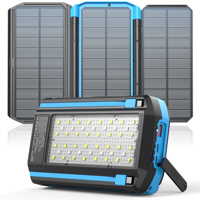 Batterie Externe Solaire 20 000 mAh avec Panneau Solaire Pliable, Lumière d'Avertissement et Charge Rapide pour Camping, Urgences Extérieures et Randonnée 2026