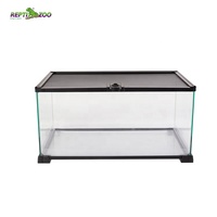 2025 REPTIZOO حوض زواحف زجاجي/معدني/بلاستيكي قابل لإعادة الاستخدام وقابل للطي سعة 10 جالون (37.9 لتر) للثعابين والليوبارد الجيكو والسحالي