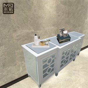 Support <span class=keywords><strong>TV</strong></span> en bois blanc avec miroir incurvé, support <span class=keywords><strong>TV</strong></span> de 55 pouces pour salon et armoire Buffet - Product Image 6