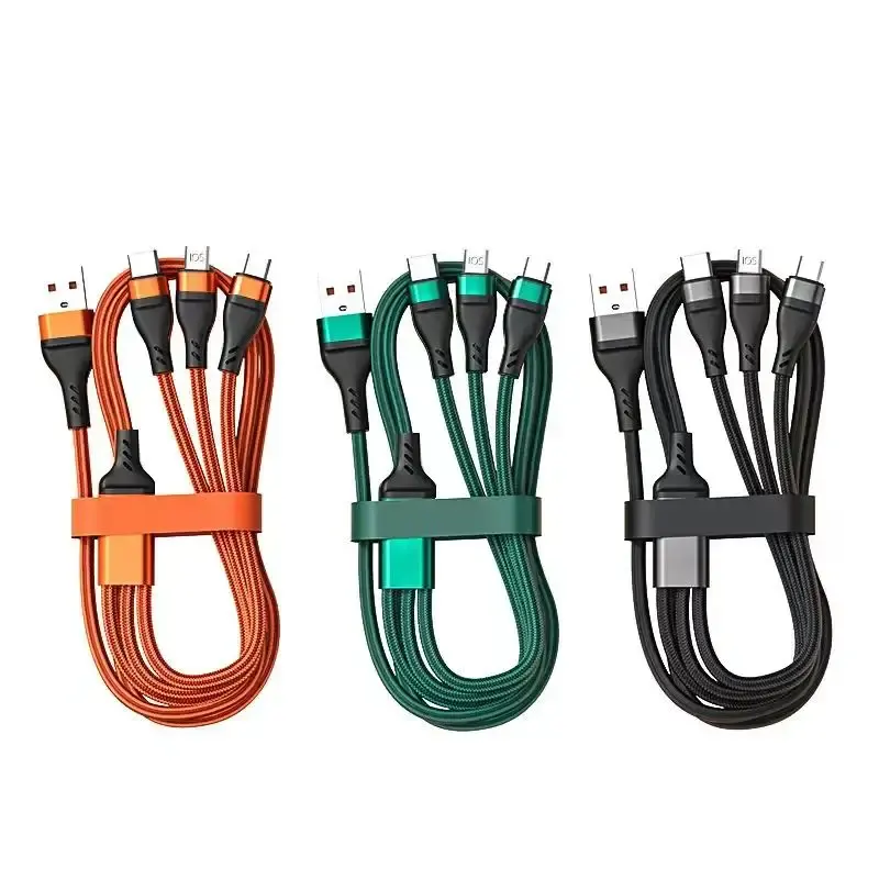 Cavo di ricarica dati USB universale da 100W 6A cavo dati di ricarica rapida 3in 1 per iPhone OPPO Oneplus cavo Usb Samsung 3 IN 1 da 1.2M