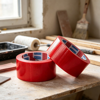Ruban adhésif en tissu rouge imperméable avec colle en caoutchouc pour la fixation des sols événementiels et les projets de bricolage