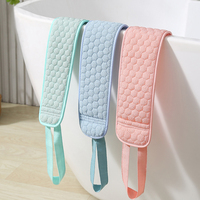 Sangle de gommage dorsale double face style nordique personnalisée, couleur unie, serviette de bain facile à mousser, exfoliante, pour le nettoyage du dos des adultes