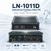 Mini PC Robusto sin Ventilador con Doble LAN, 6 Puertos COM, USB, HD, VGA, SSD para Kiosco, Gateway, Compatible con Windows y Linux