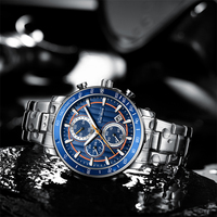 Luxe Skmei marque Titan en acier inoxydable montres-bracelets pour hommes femmes étanche Quartz verre pointeur affaires Style alliage