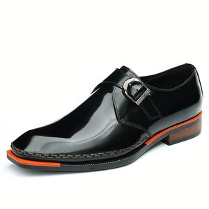 Chaussures en cuir véritable pour hommes, style coréen, sur mesure, tendance, color block, polyvalentes, décontractées, à semelle épaisse et rehaussante - Product Image 2