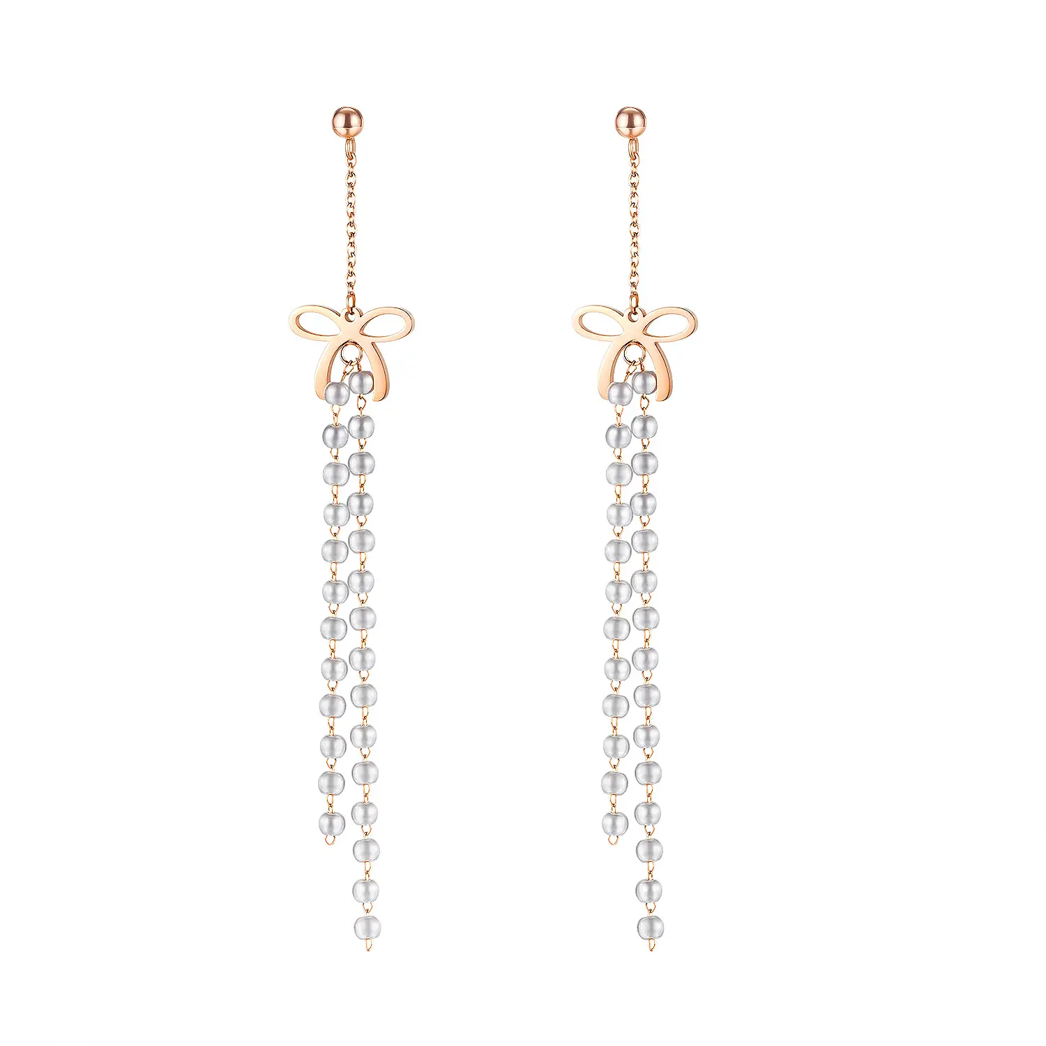 Hot Selling Wholesale Artificial Pearl Trendy Jewelry Earrings Stainless Steel Earrings High Fashion 18k Gold Plated Earrings