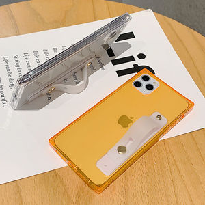 เคสโทรศัพท์แบบใสมีสายคล้องข้อมือ,เคสขาตั้งสี่เหลี่ยมสำหรับ <span class=keywords><strong>iPhone</strong></span> SE 2020 11Pro Max XR <span class=keywords><strong>XS</strong></span> Max X 6S 6 7 8 Plus 11Pro - Product Image 4