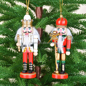 Hand Painted Wooden Nutcracker Ornaments Christmas Tree Decorations Colorful Doll Hanging Pendant for Holiday Decor