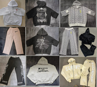 Conjunto Deportivo de 2 Piezas para Hombre, Sudadera con Capucha y Cremallera de Felpa de Algodón de 400 g/m², Pantalones Jogger, Conjunto Combinado, Ropa Deportiva Urbana, Personalizable con Logotipo