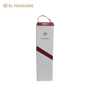 Individuelle Premium blaue Papierkarton starre Schachteln rechteckige Form Whiskyflasche Alkohol Getränk Wein Verpackung Geschenkbox Fitment Soda