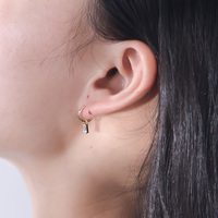 Peishang – bijoux tendance personnalisés en argent Sterling 925, boucles d'oreilles plaquées or 14K, zircone cubique trapézoïdale, cerceaux Huggies