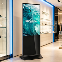 Afficheur publicitaire vertical pour entreprise en libre-service, installation murale flexible, affiche numérique avec SDK 43"-98" 1080p