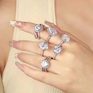 Cincin modis untuk wanita, cincin cinta Moissanite perak murni 1,5ct S925 untuk wanita - Product Image 5