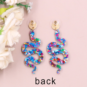 Personalizado serpiente espeluznante Halloween acrílico colgante pendiente joyería para mujeres directo de fábrica - Product Image 5