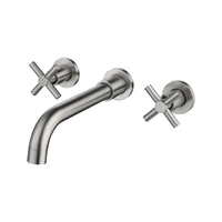 Robinet de lavabo de luxe moderne pour hôtel, 2 poignées, en acier inoxydable 304, avec cartouche céramique, 3 trous, mélangeur eau chaude/froide