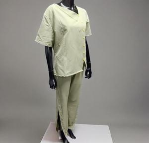 Elegant Beauty Spa Women Staff <strong>Uniform</strong> Custom Logo Short Sleeve V-Neck <strong>Scrubs</strong> Tops Snap Button Breathable Jogger Pants Sets