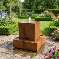 Fontaine d'eau en acier corten pour extérieur, cascade pour la décoration du jardin