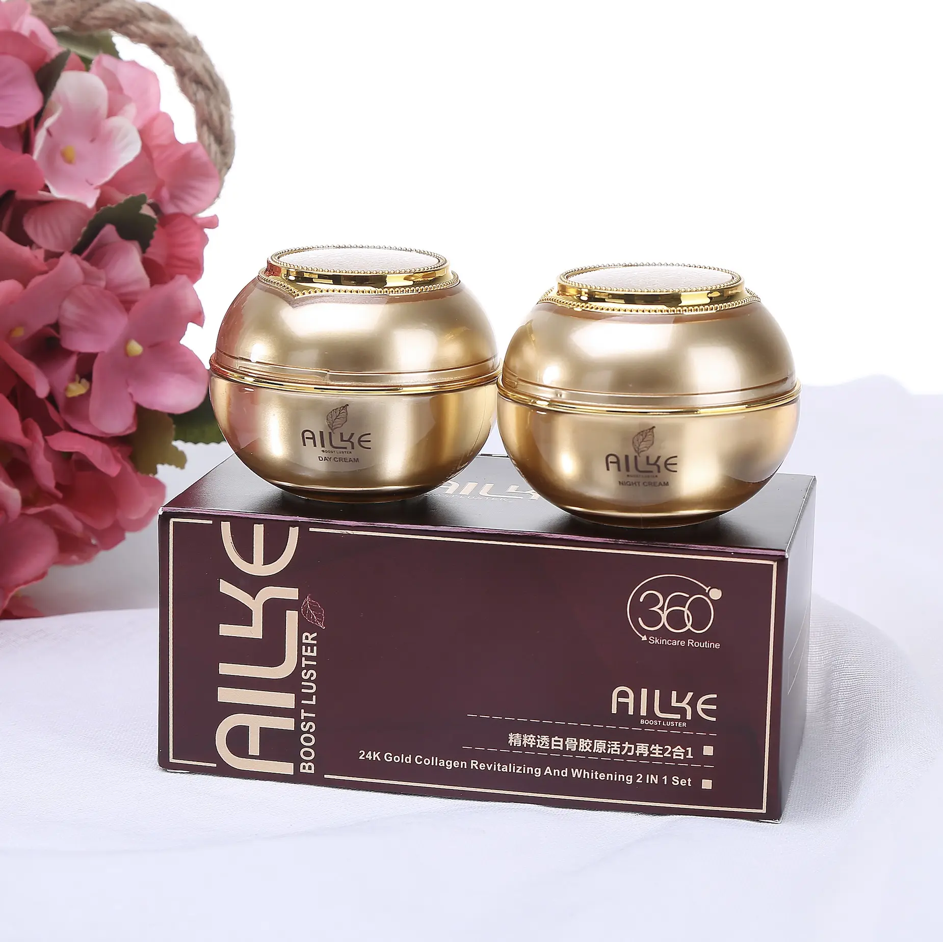 Ailke 24K Gold Collagen Revitalizing Beauty Creams And White Face Whitening Cream ailke crme pour le visage