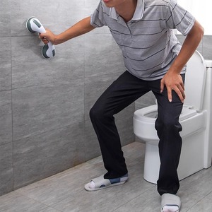 Barre d'appui de salle de bain en plastique, antidérapante, sans perçage, pour la sécurité des personnes âgées, utilisation douche et toilettes - Product Image 1