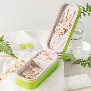 customazed jewelry box rectangle women travel jewelry storage cases low moq ring packaging display